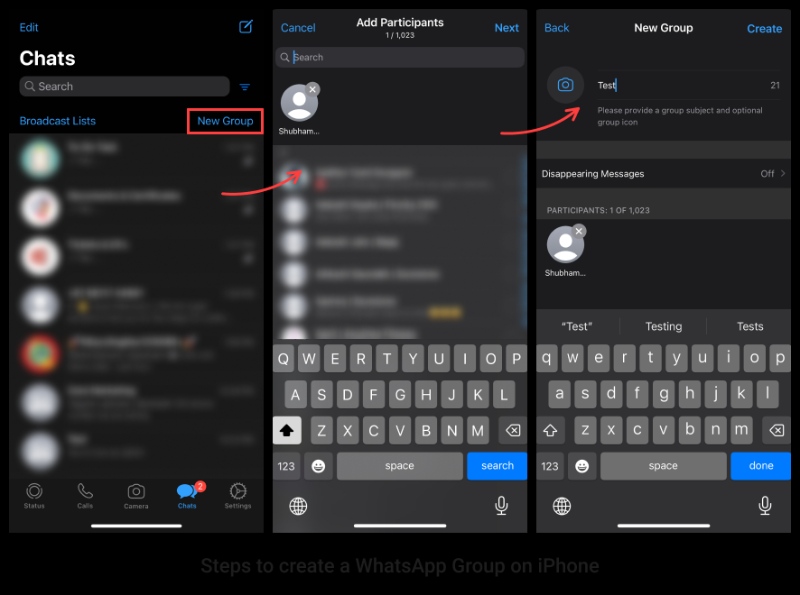 How to create a WhatsApp Group on iPhone